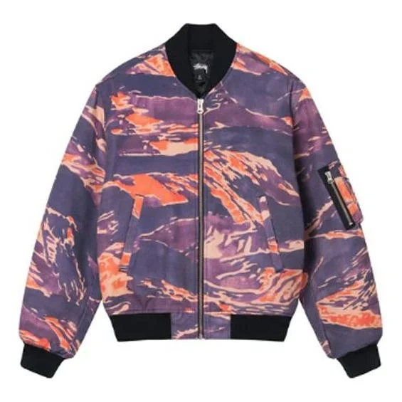 Stussy Tigris Canvas Bomber Jacket Purple - 1
