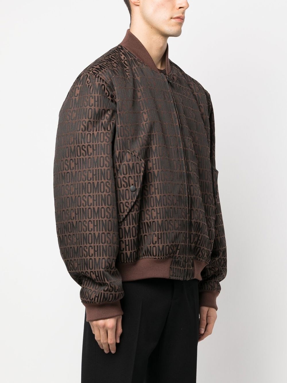logo-print bomber-jacket - 3