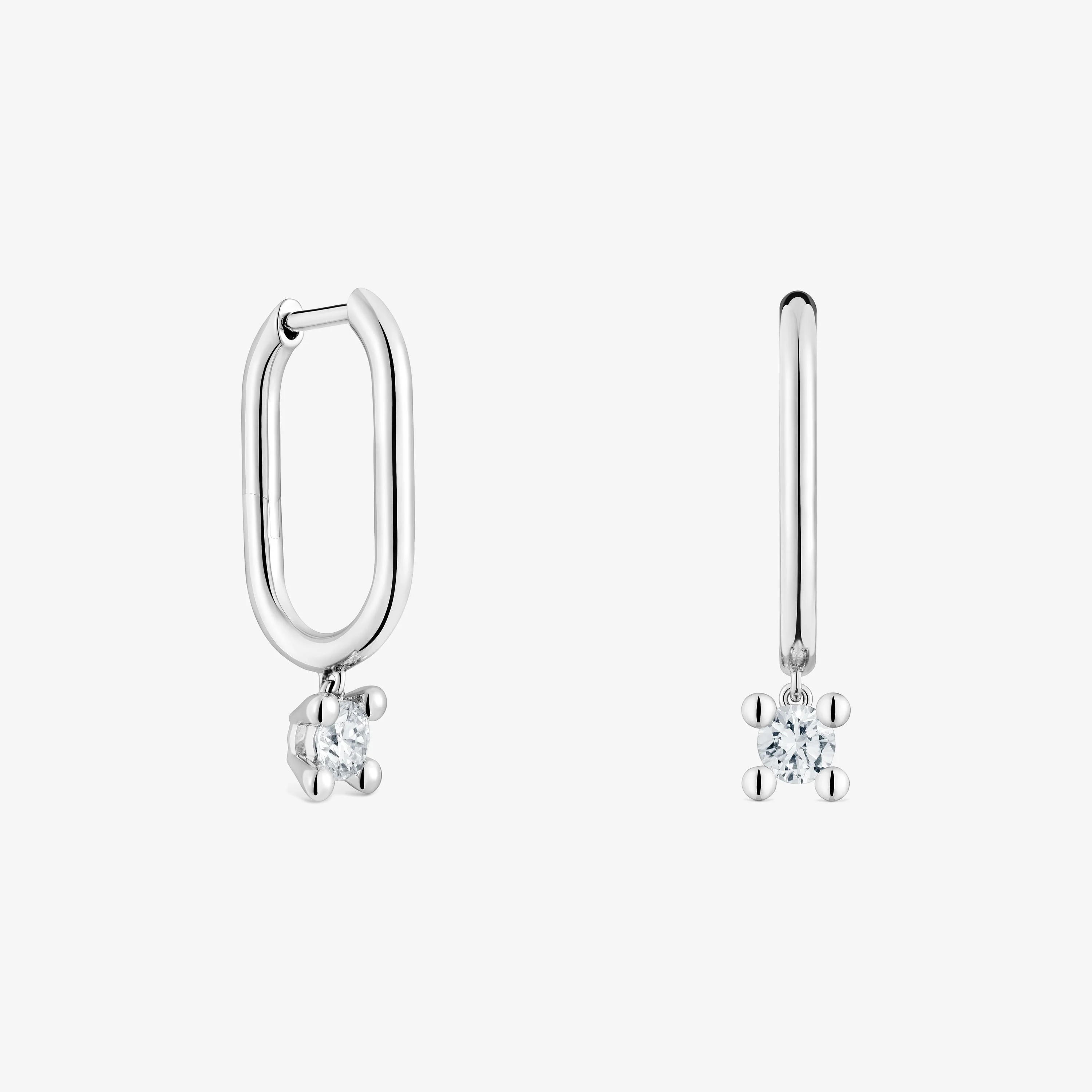 Platinum Hoop earrings with 0.36ct lab-grown diamonds TOUS Shine LGD - 1
