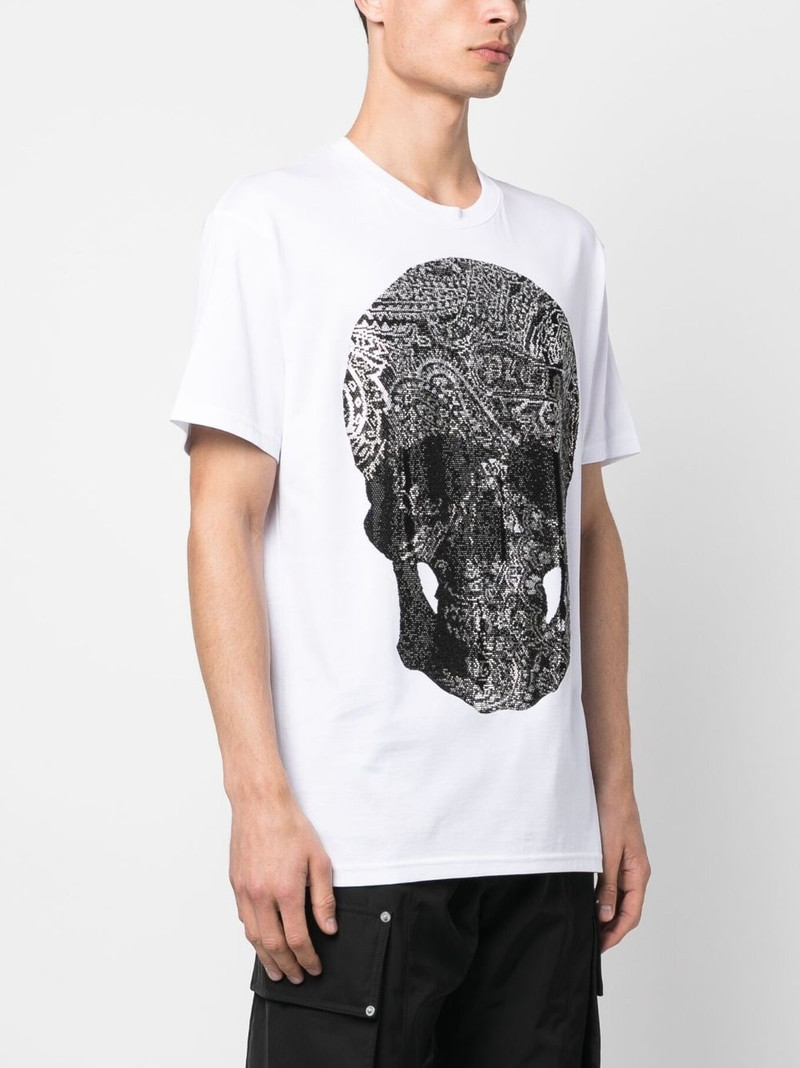 skull 인쇄 면 T 셔츠 3