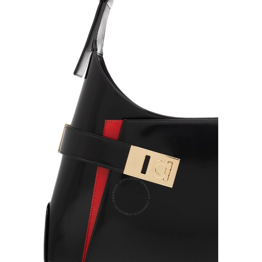 Ferragamo Gancini-Buckled Asymmetric Leather Shoulder Bag - 5
