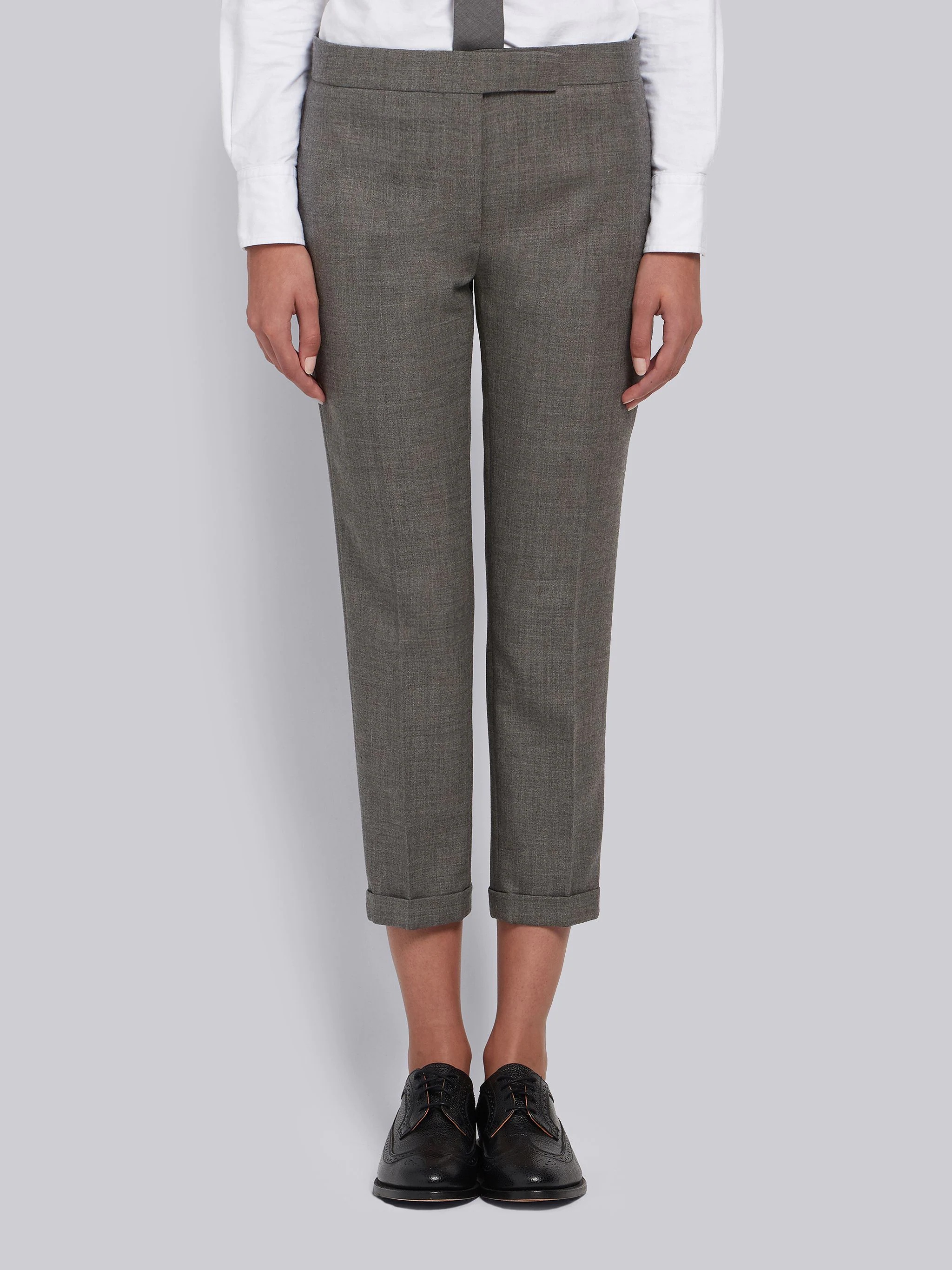 Medium Grey 2-ply Wool Fresco Low-rise Skinny Trouser - 1