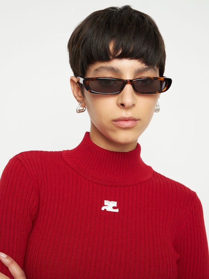 Thea slim squared acetate sunglasses - 3