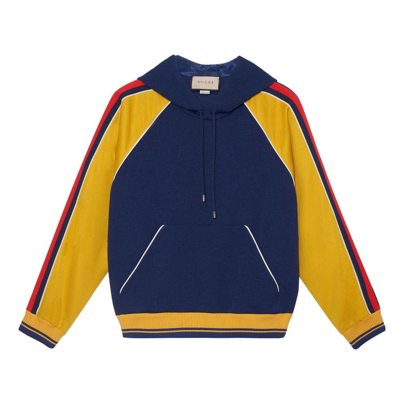Gucci GG Jacquard Hooded Sweatshirt 'Blue Yellow' 676100-XJDVW-4462 - 1
