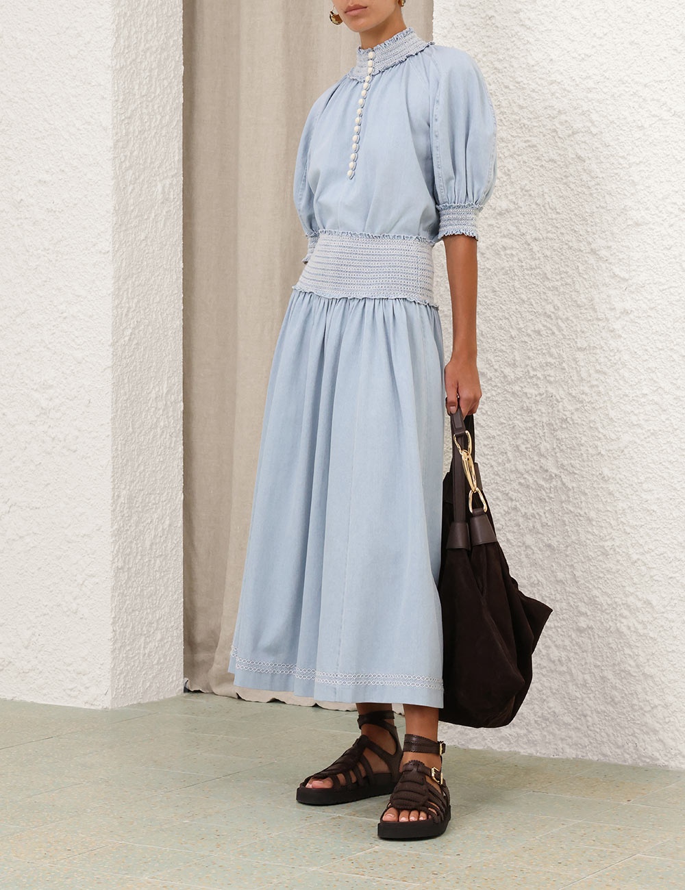 ASCENSION SHIRRED DENIM BLOUSE - 3