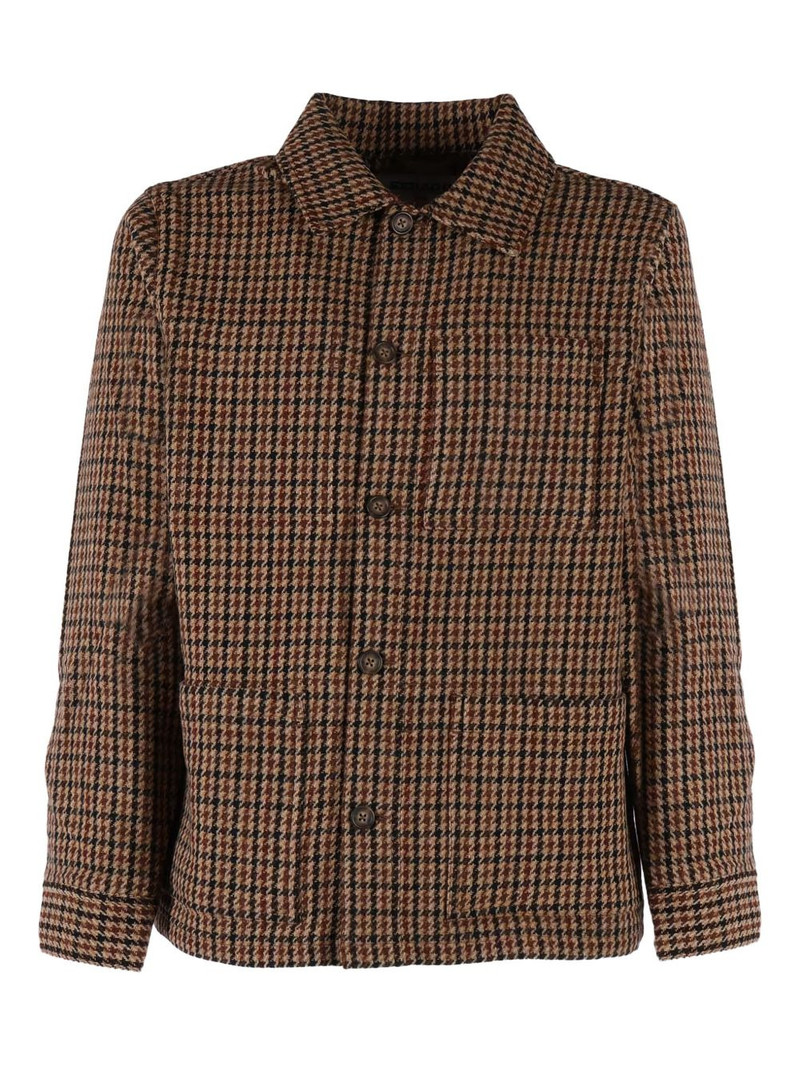 houndstooth button-fastening jacket 1