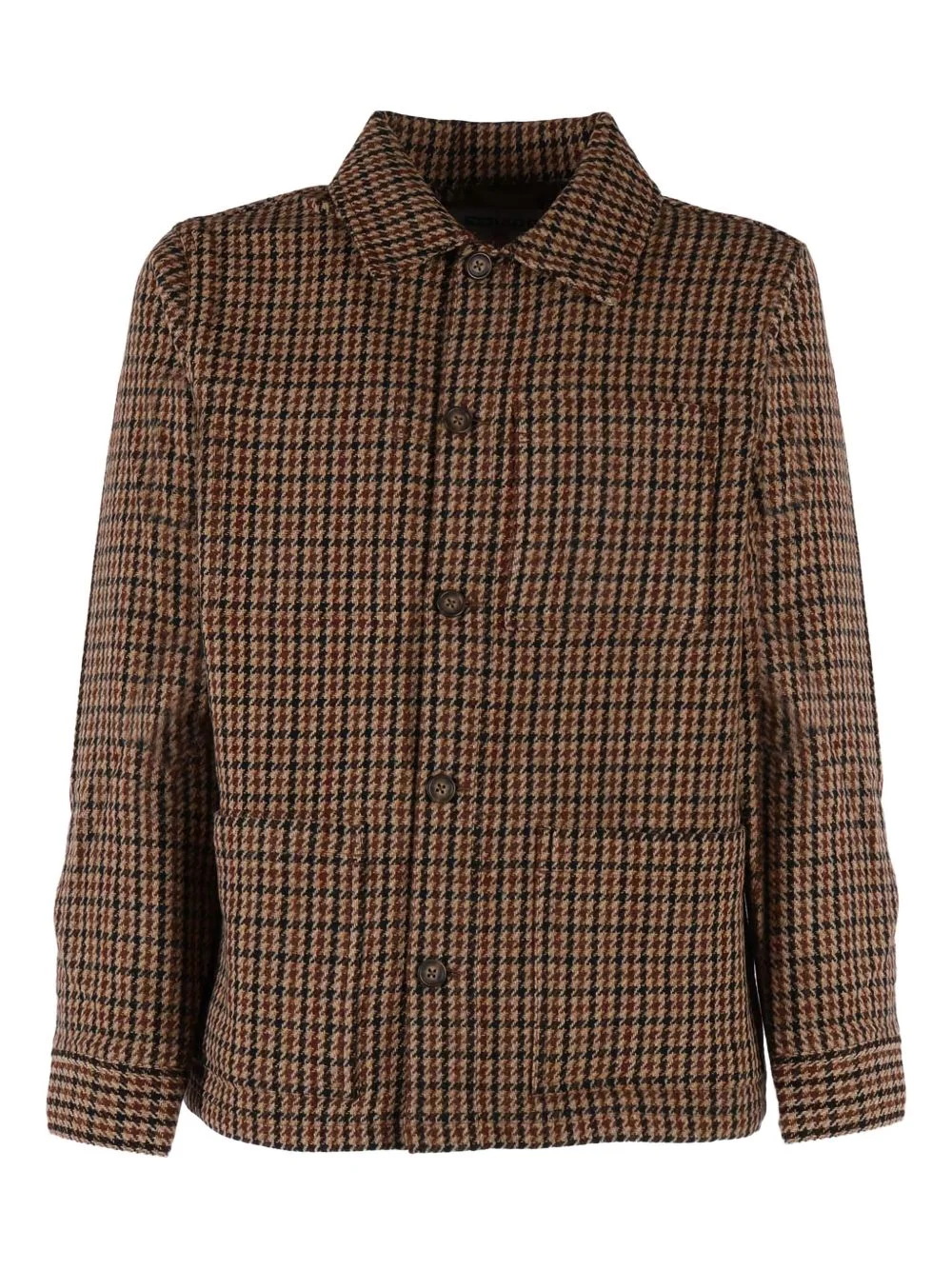 houndstooth button-fastening jacket - 1