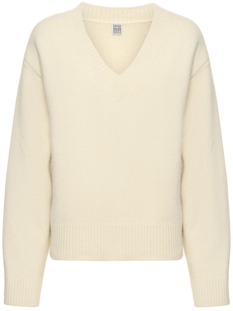 V-neck wool & cashmere sweater - 1