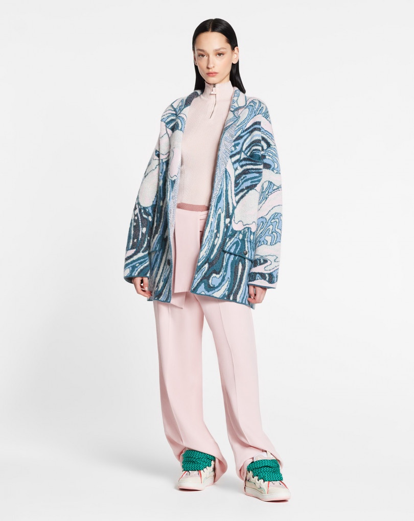 JACQUARD KNIT COAT - 2