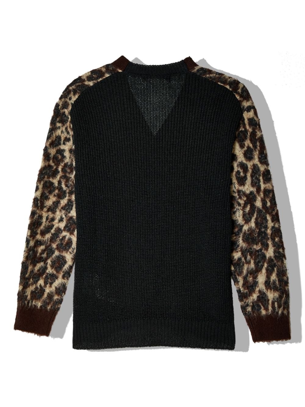 leopard-intarsia brushed cardigan - 2