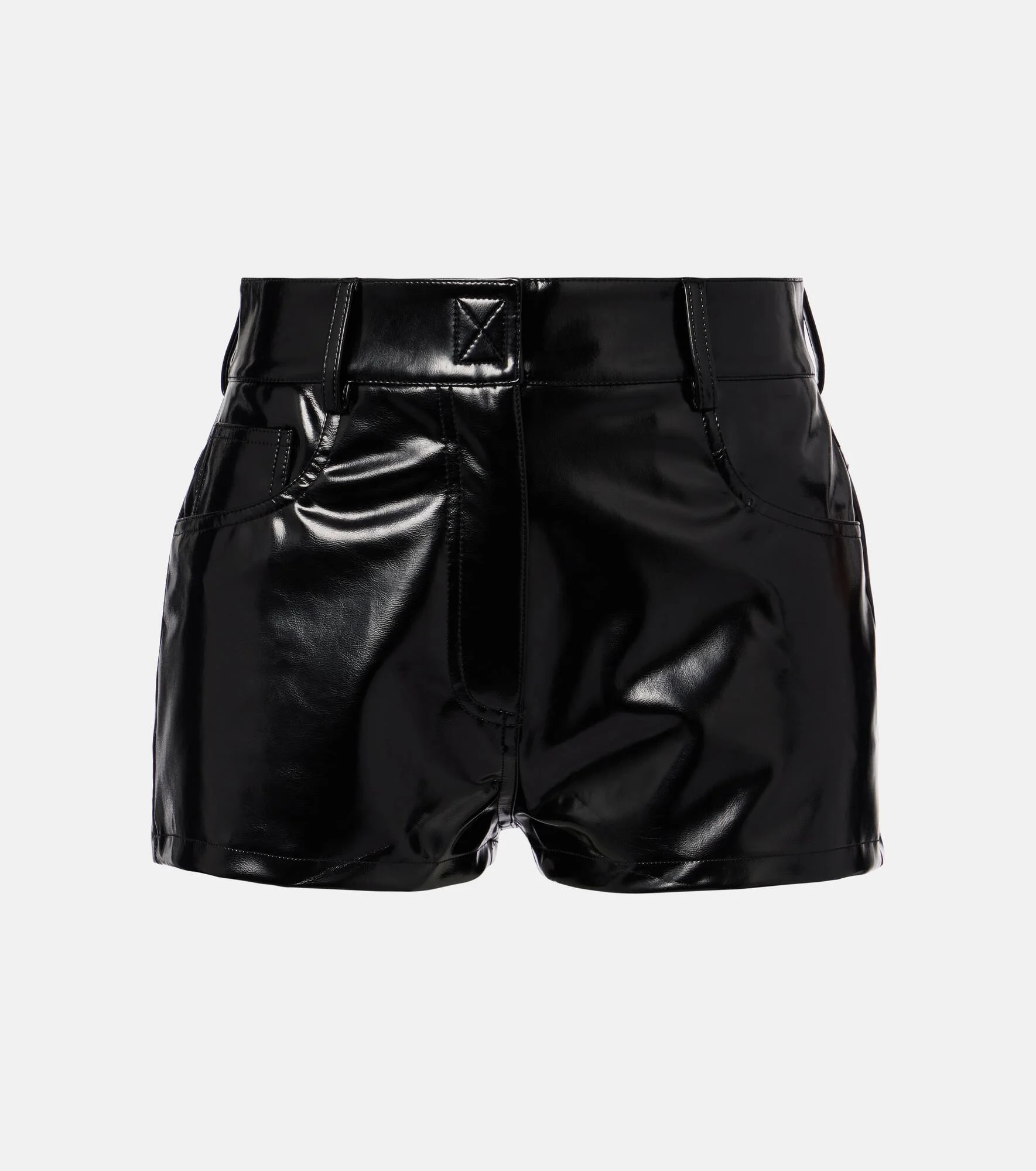 Faux patent leather shorts - 1