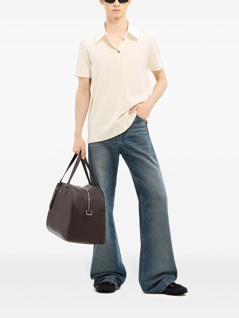 courrèges contrasting cotton blend polo shirt outlook