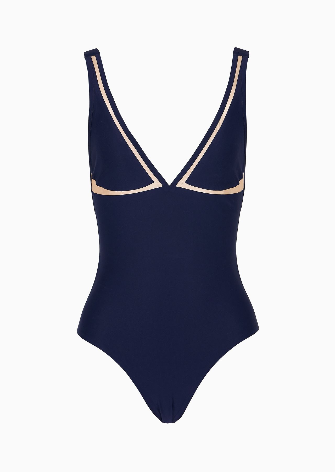 One-piece swimsuit with tulle details - 1