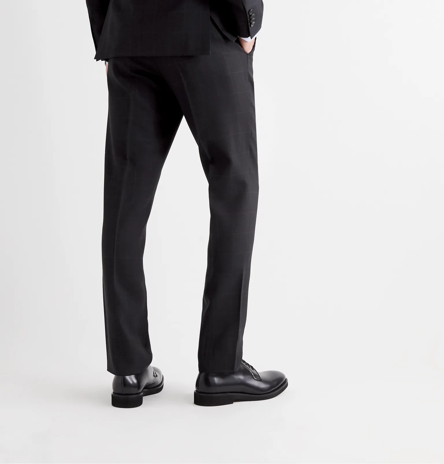 Slim-Fit Checked Birdseye Wool Suit Trousers - 4