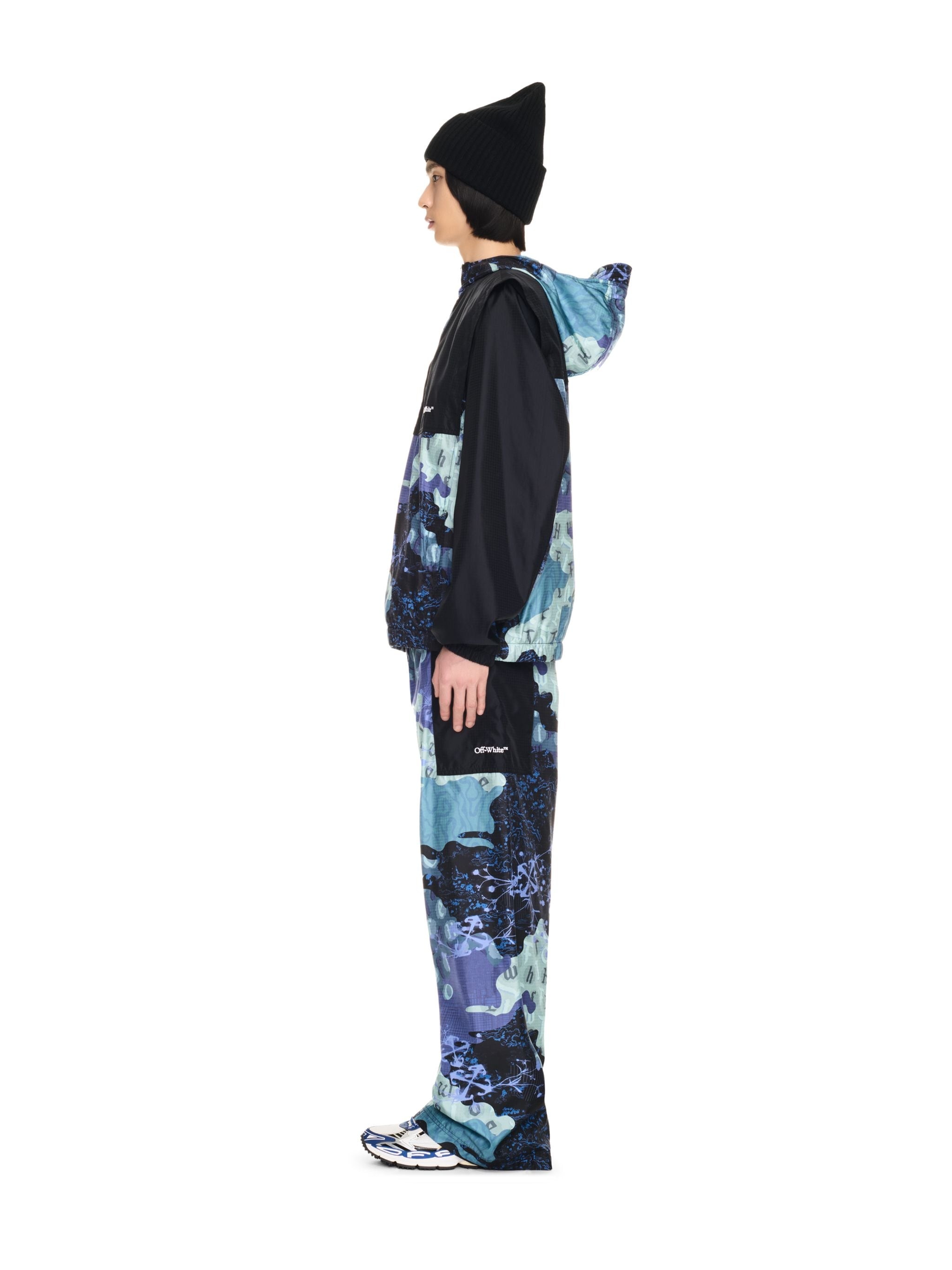 Blue Camo Nylon Cargo Pants - 3