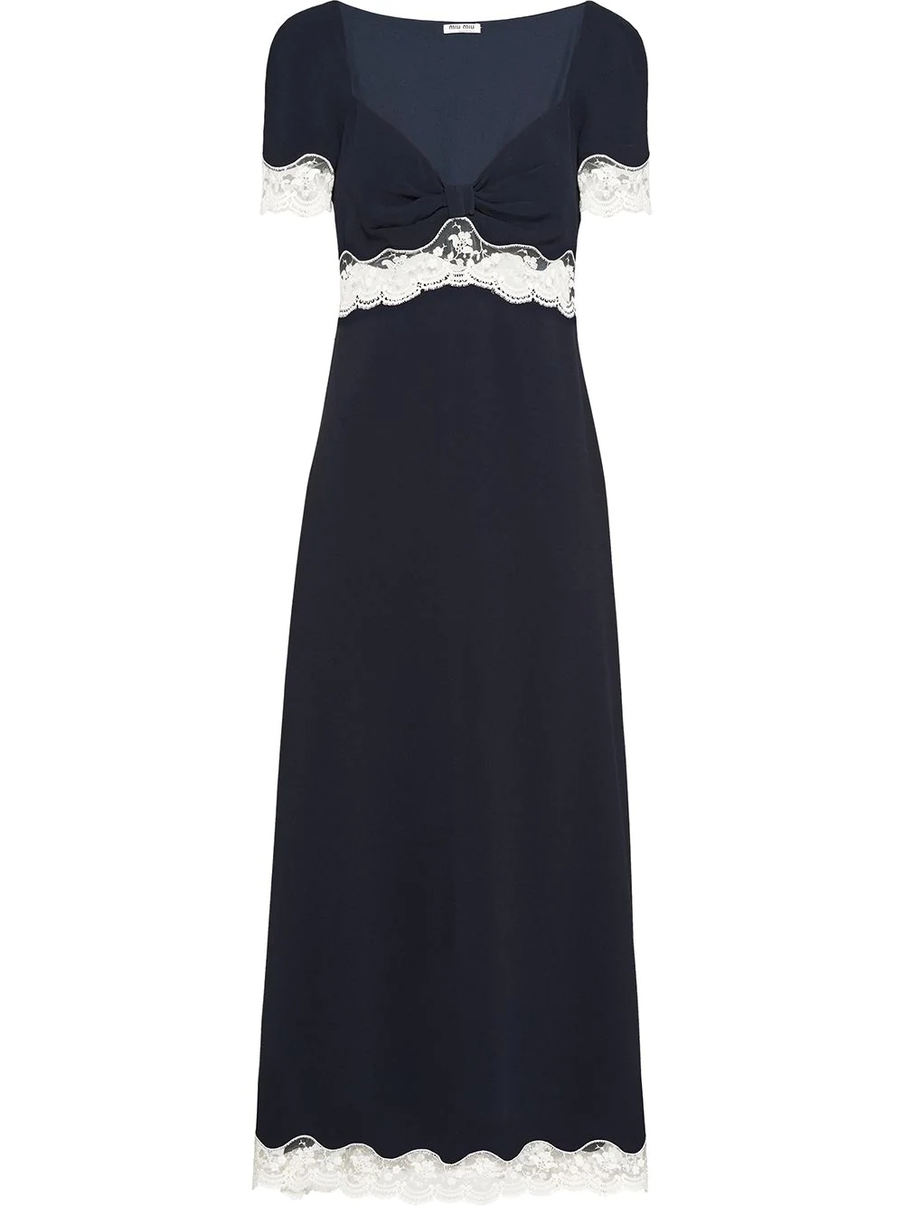 satin lace midi dress - 1