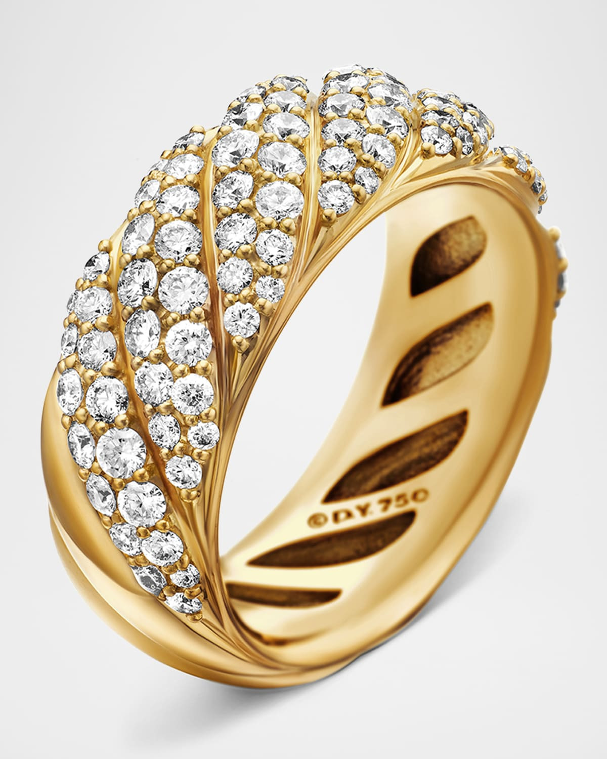 7.5mm Sculpted Cable Ring in 18K Gold - 4