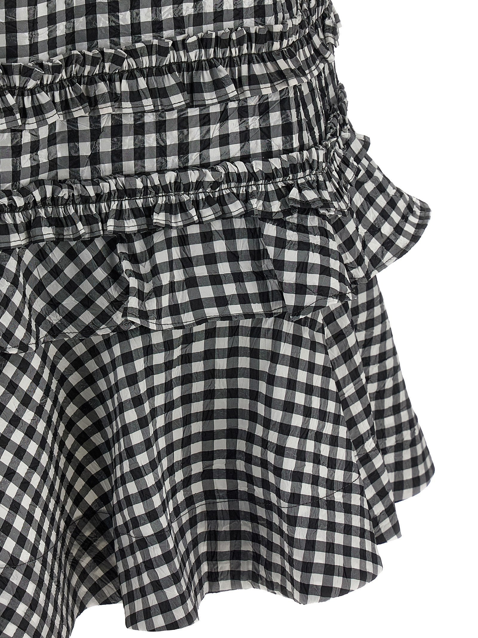 Ganni Women 'Crinkled Check Mini' Dress - 4
