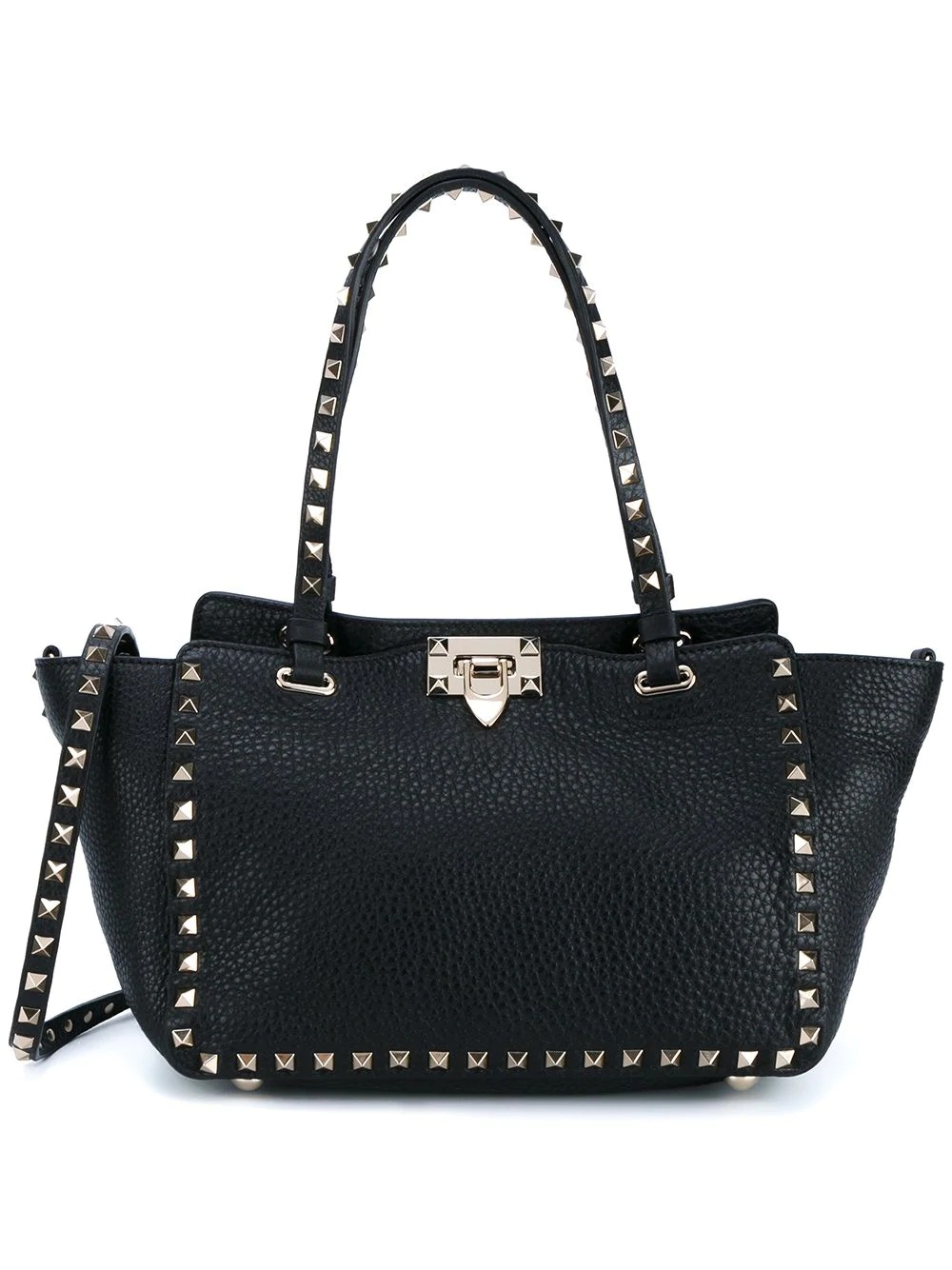 medium Rockstud leather tote - 1