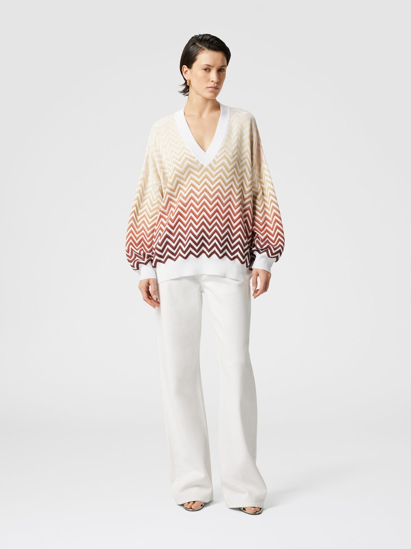 Missoni Oversized dégradé chevron sweater with V-neck outlook