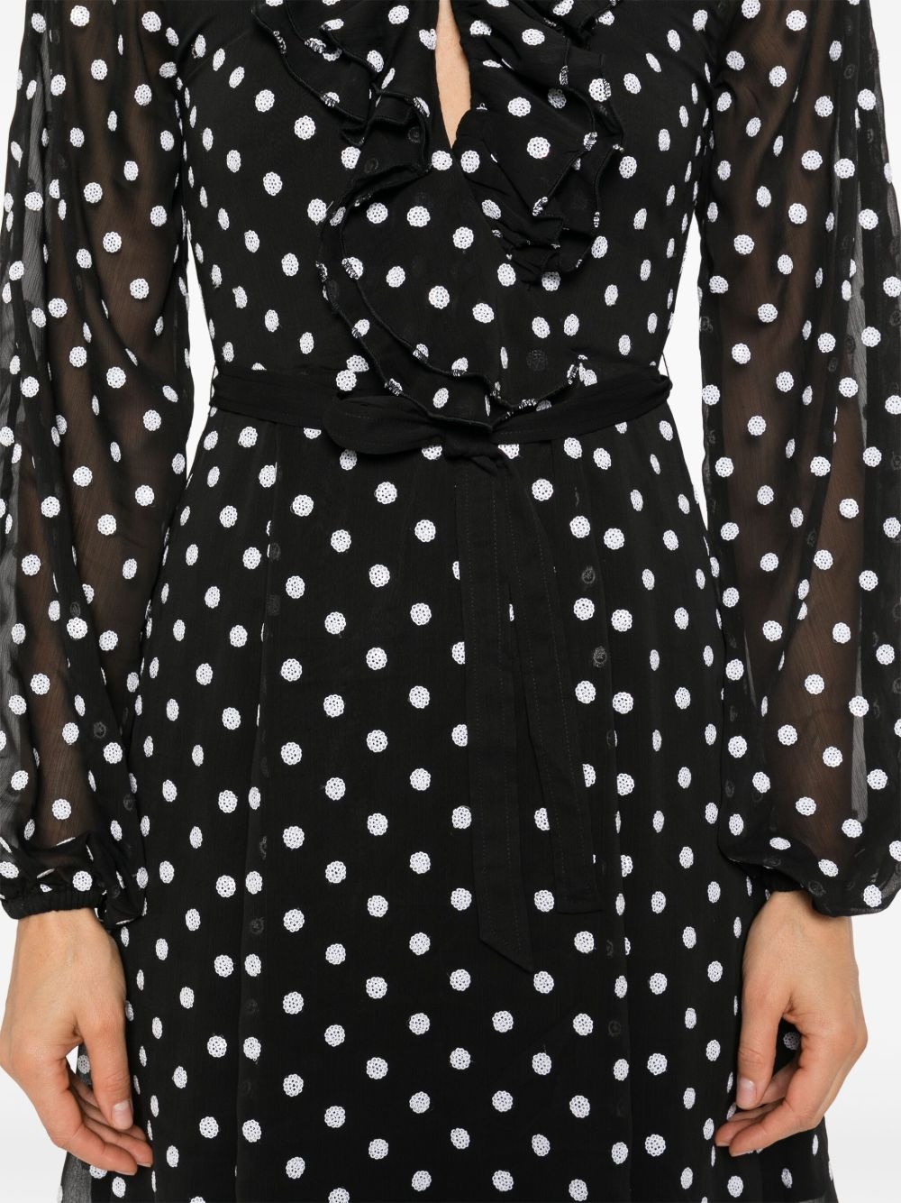 ruffle-detail chiffon mini dress - 5