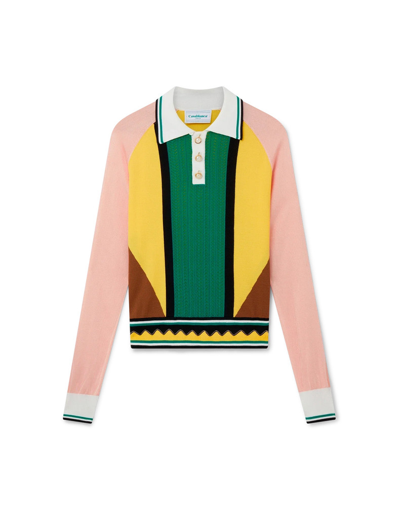 Graphic Panelled Polo Shirt 1