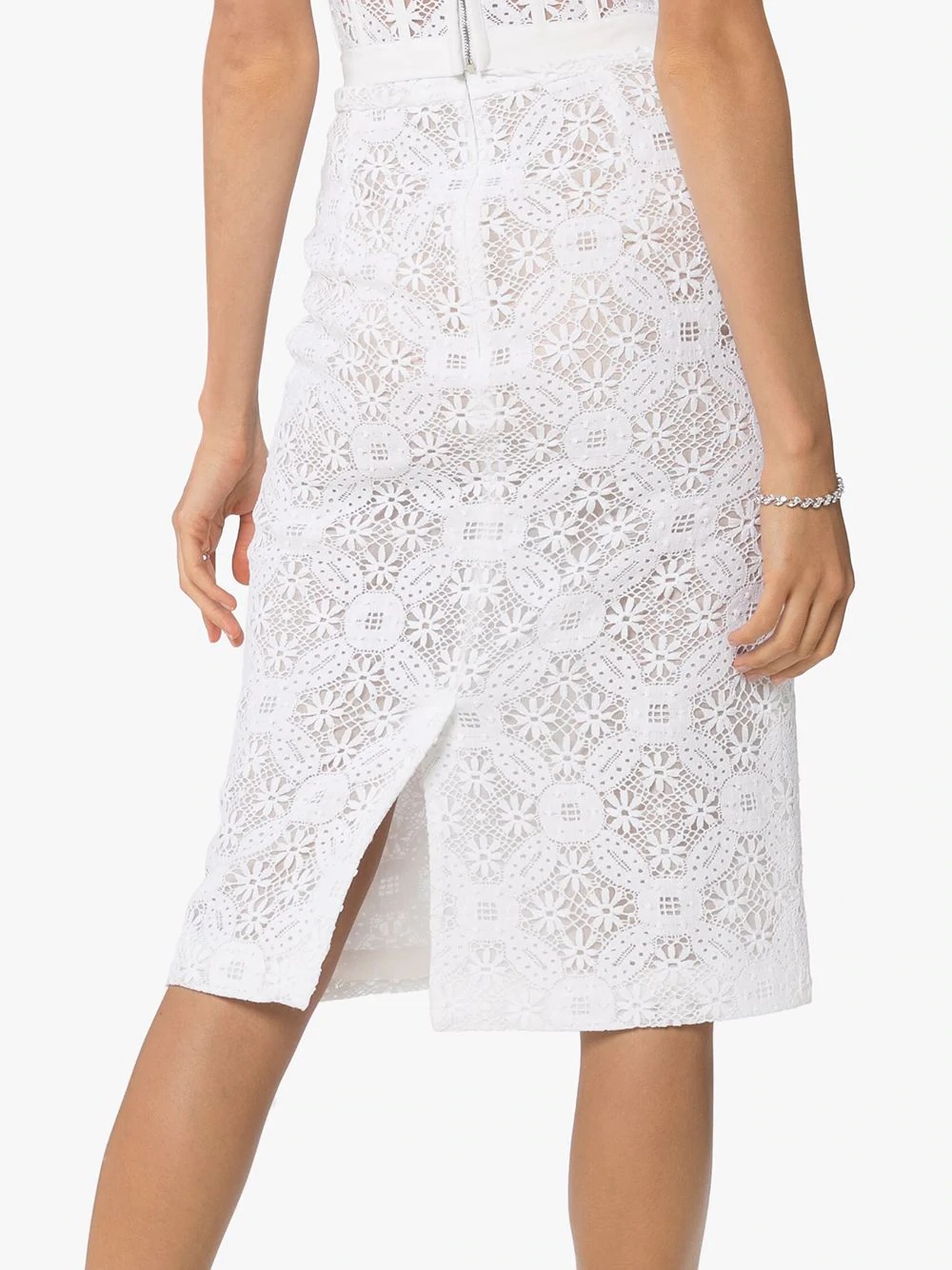 high-waist lace pencil skirt - 4