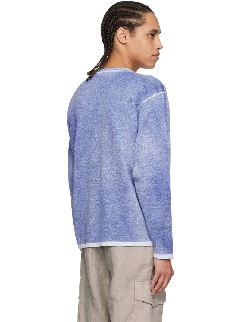 Blue Raw Hand Light Organic Cotton Sweater 3
