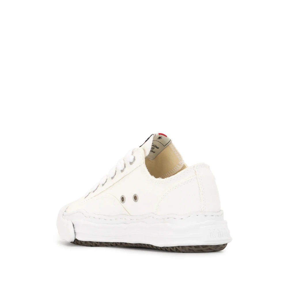 WHITE COTTON SNEAKER WITH WAVY SOLE - 3