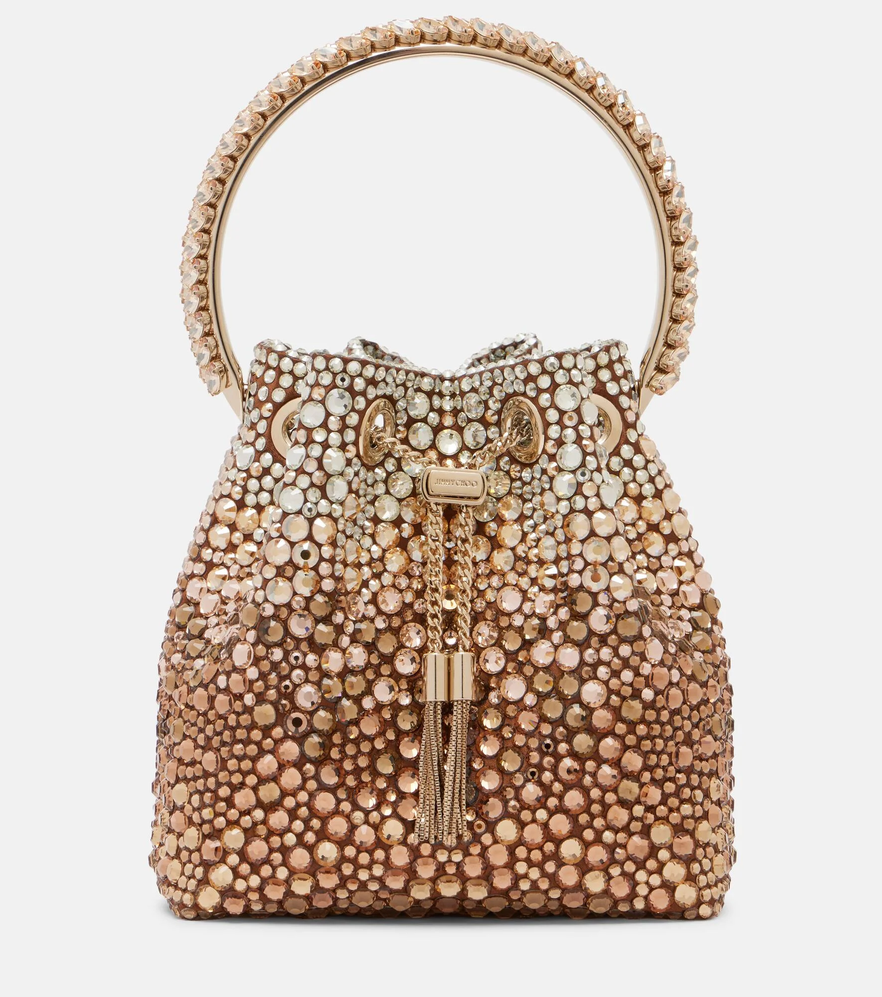 Bon Bon Small crystal-embellished satin bucket bag - 1