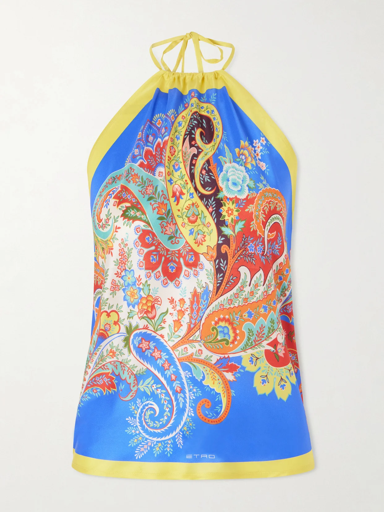 Paisley-print Silk-twill Halterneck Top - 1
