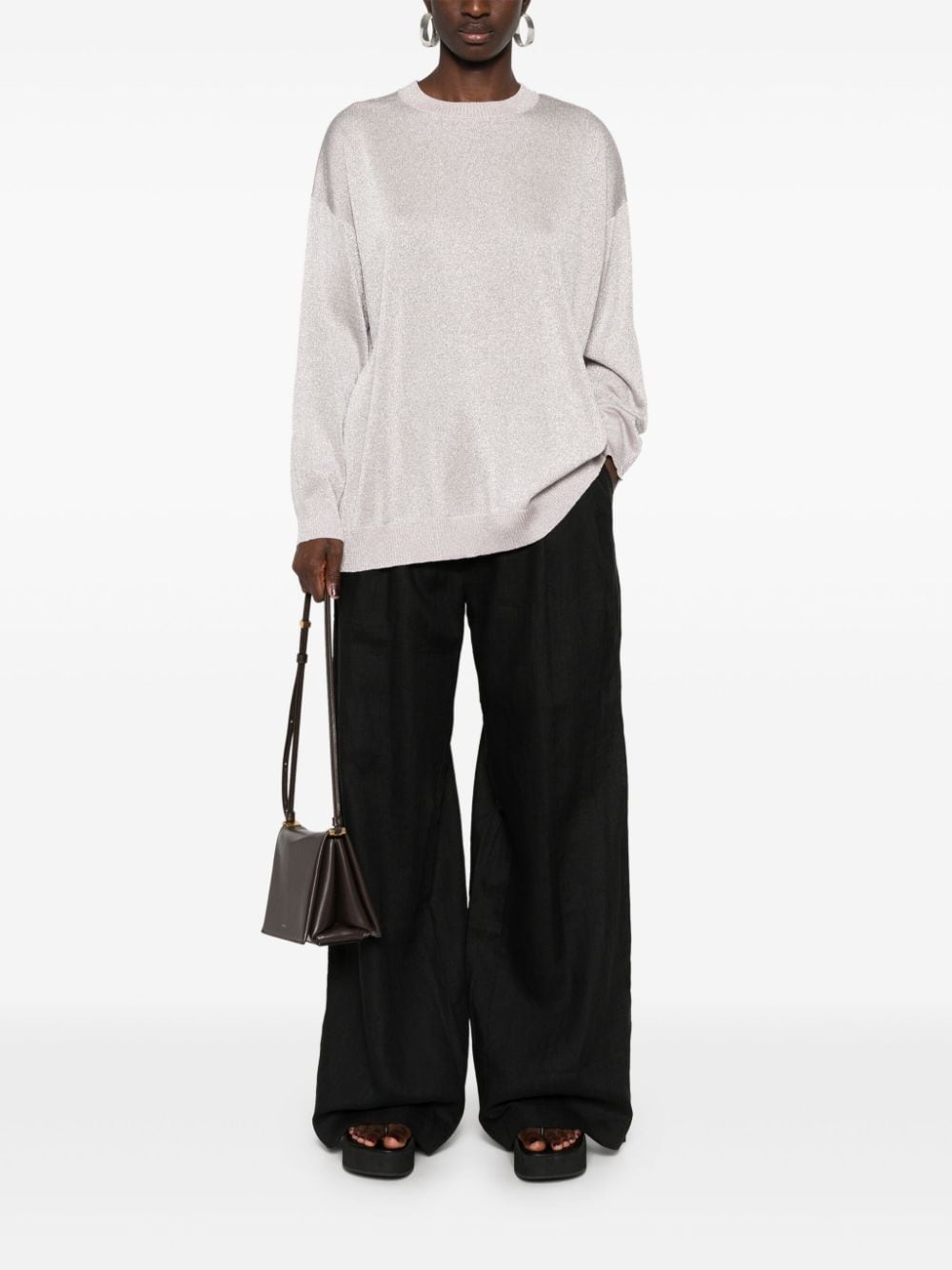 metallic knit jumper - 2