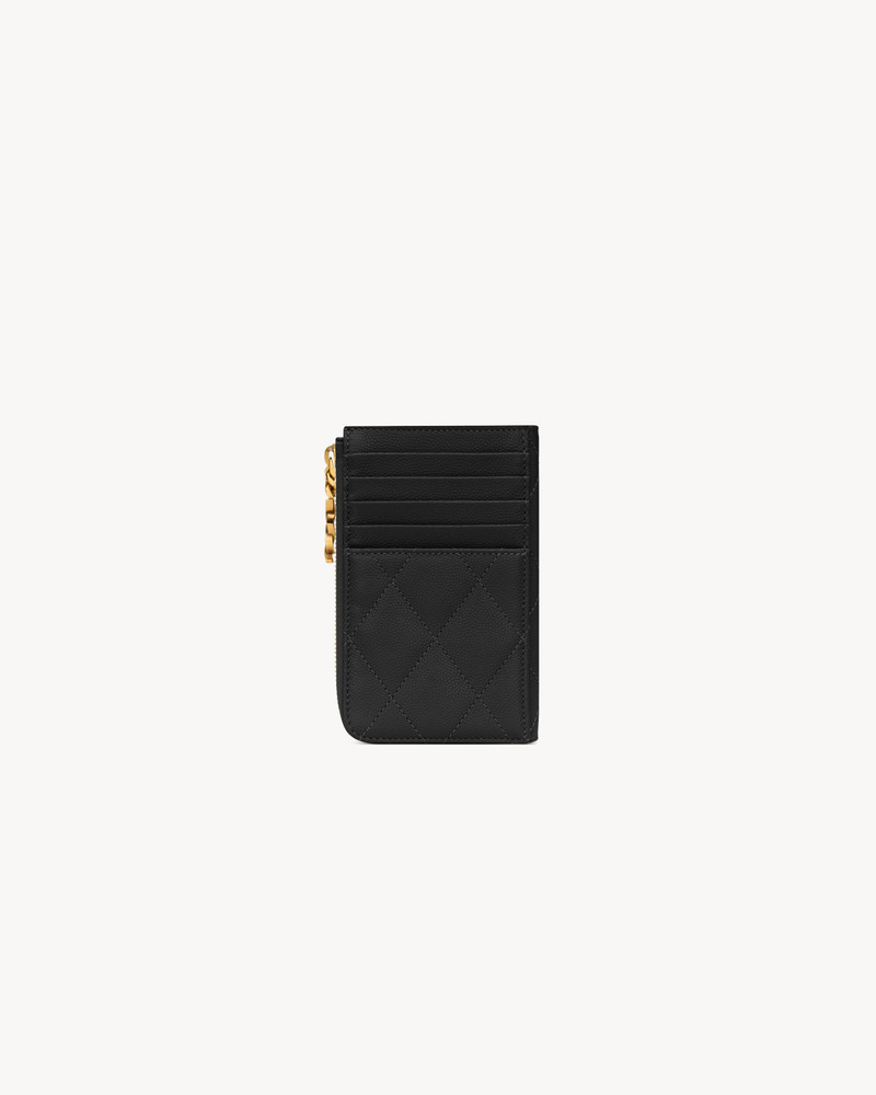 SAINT LAURENT CASSANDRE BIJOU ZIP CARD CASE IN GRAIN DE POUDRE LEATHER outlook