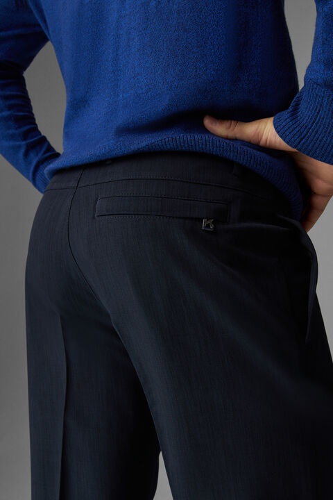 James Pants in Navy blue, melange - 6