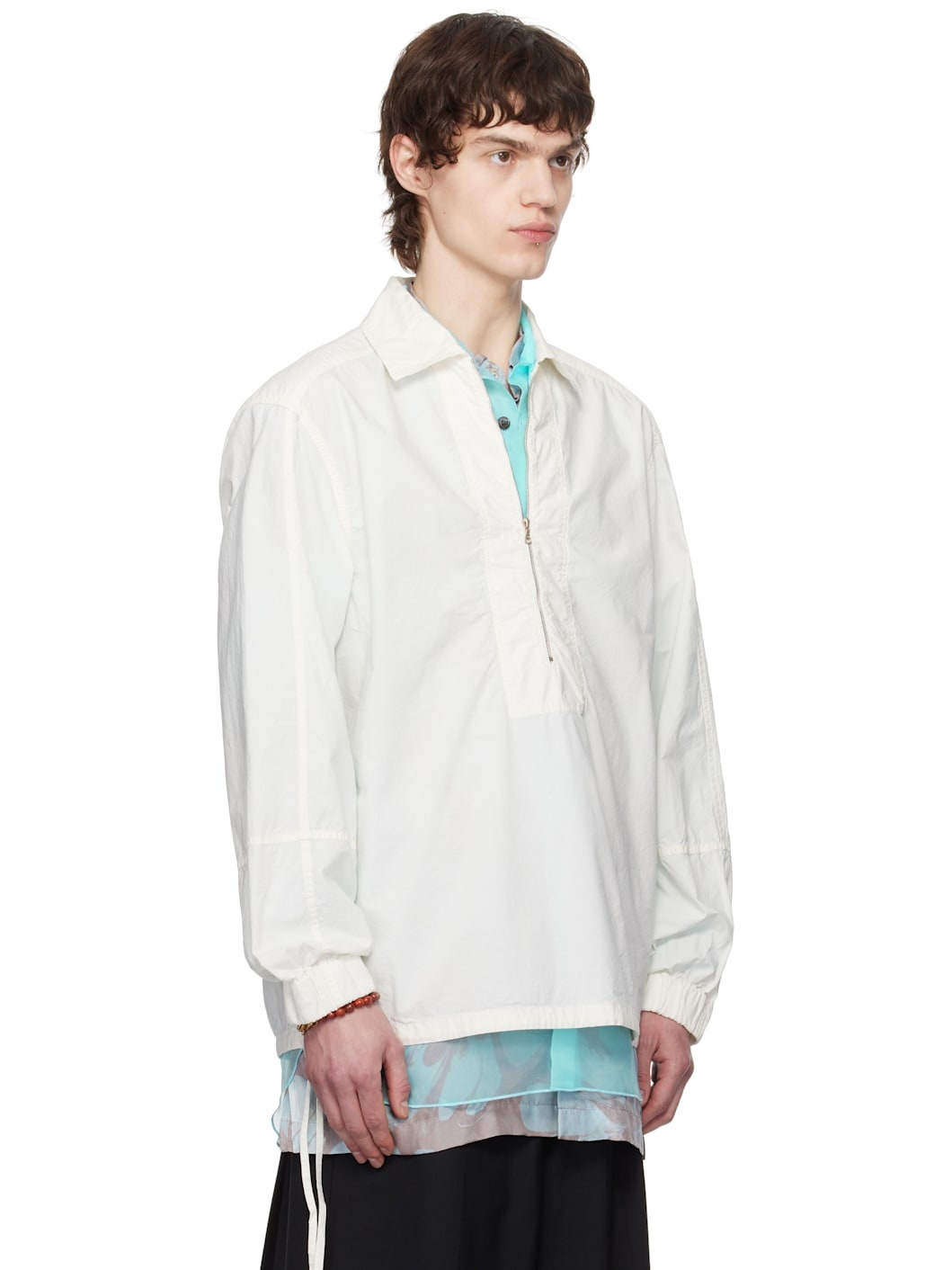 White Half-Zip Shirt - 2