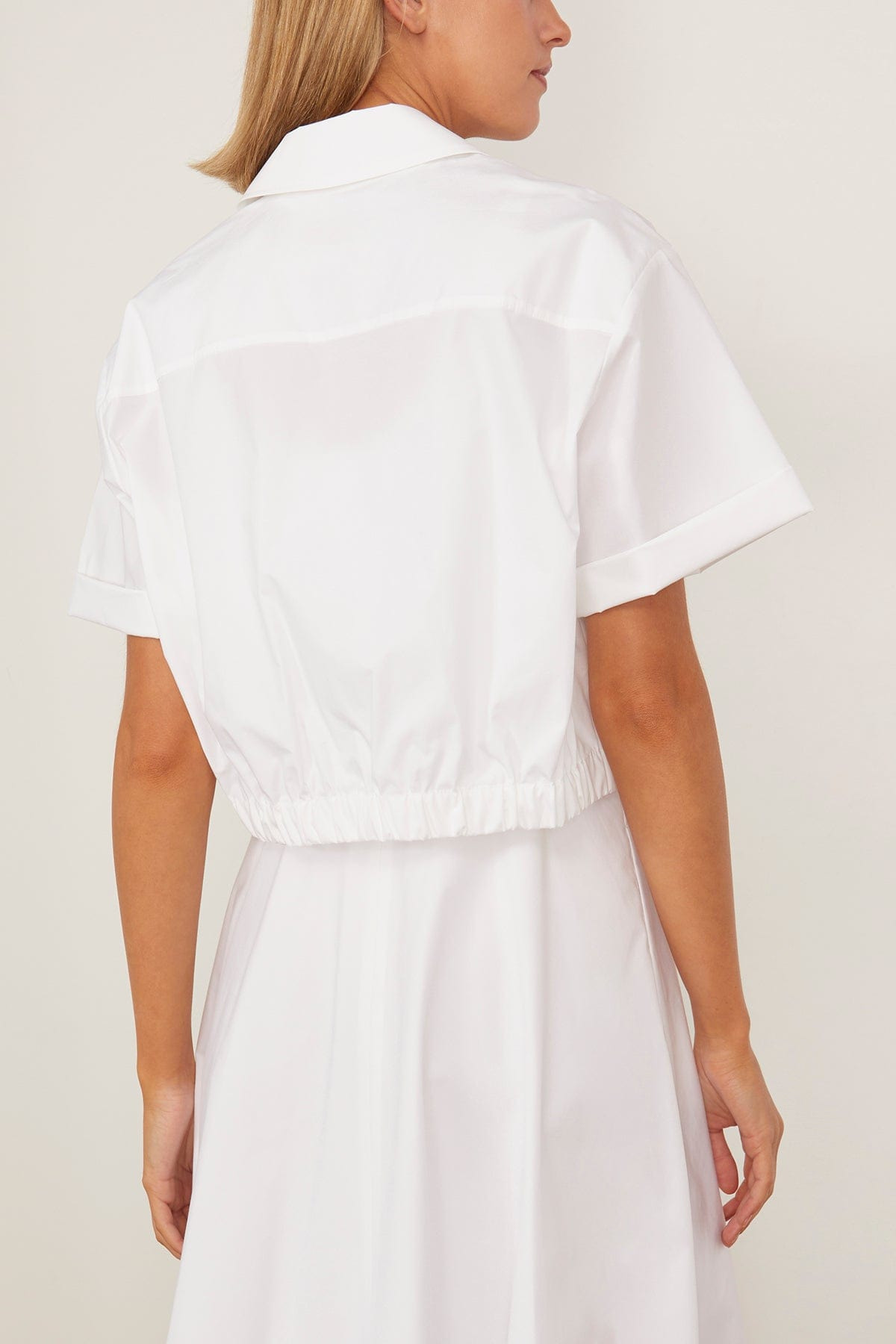 Poplin Power Blouse in Pure White - 6