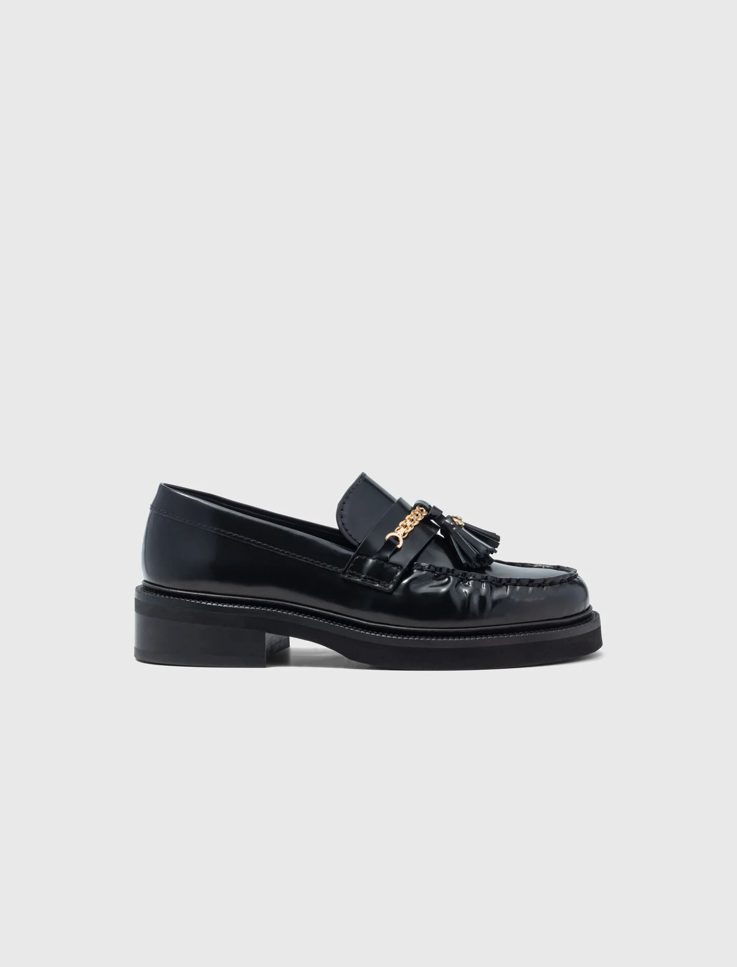 Pleated-edge leather loafers - 1