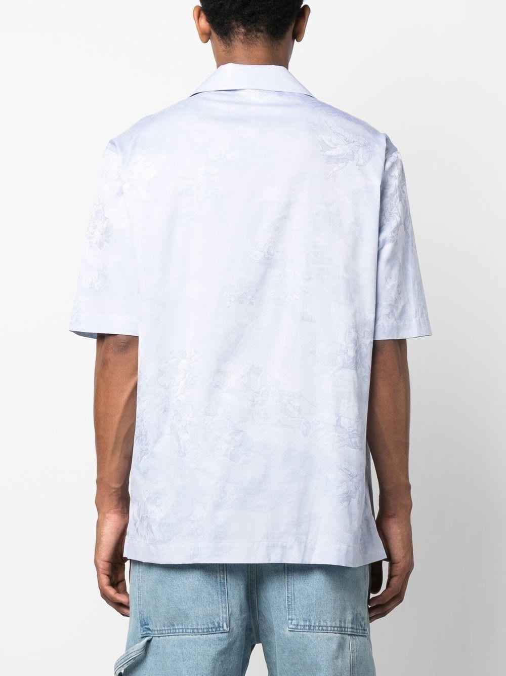 angel-motif jacquard short-sleeved shirt - 4