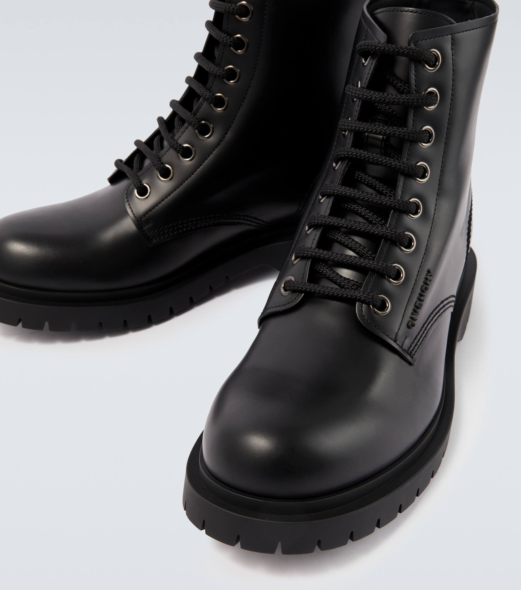 Leather lace-up boots - 3