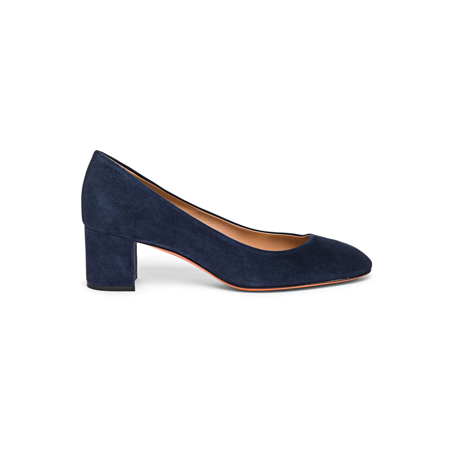 Women's blue suede mid-heel pump - 1