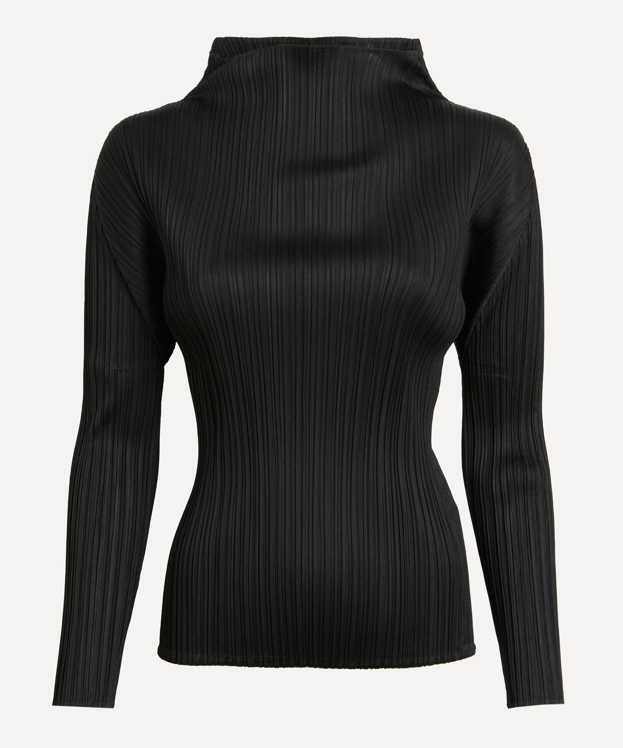 MONTHLY COLOURS NOVEMBER Pleated Black Top - 1