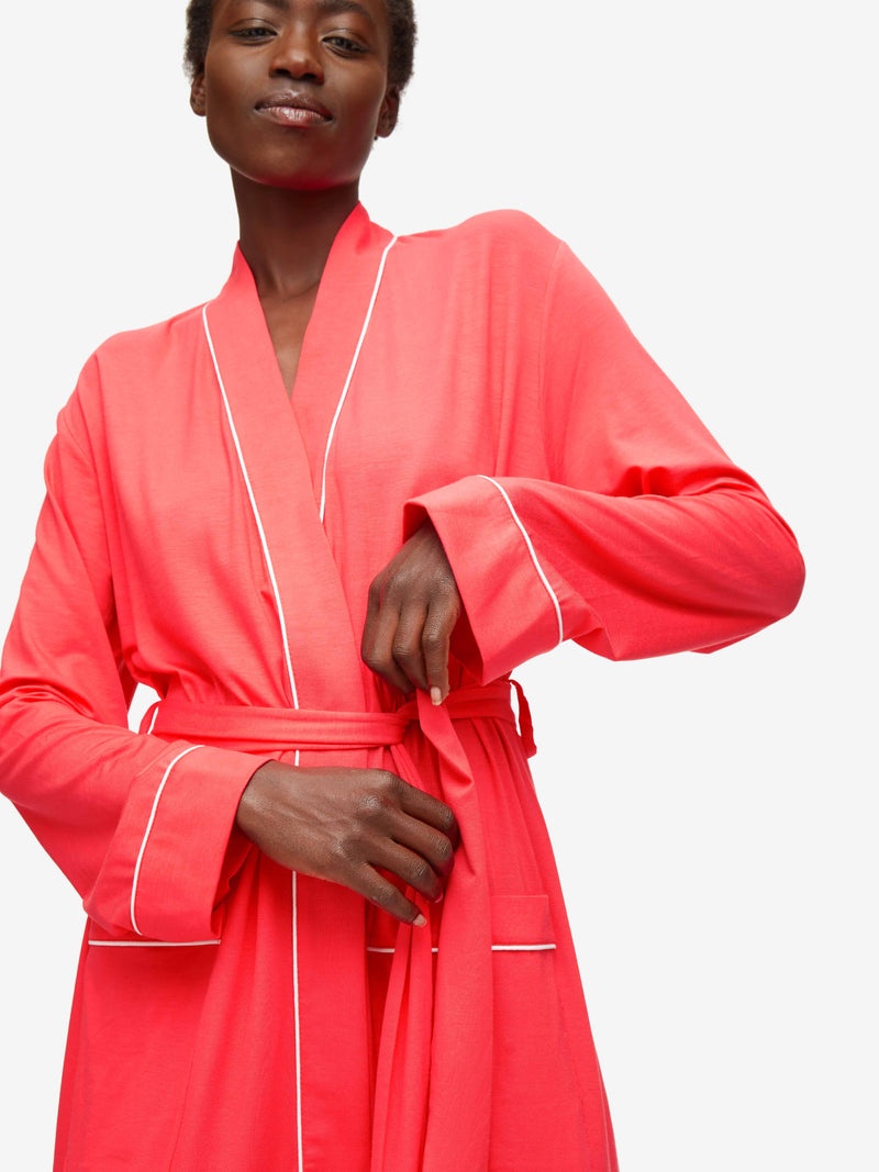 Women's Dressing Gown Lara Micro Modal Stretch Watermelon Pink - 2