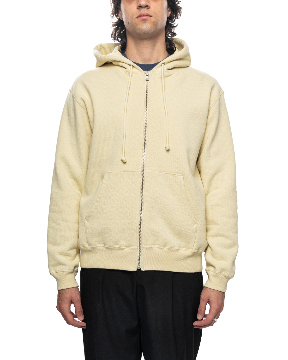 AURALEE Heavy BD Sweat Zip Parka Light Yellow | likelihood