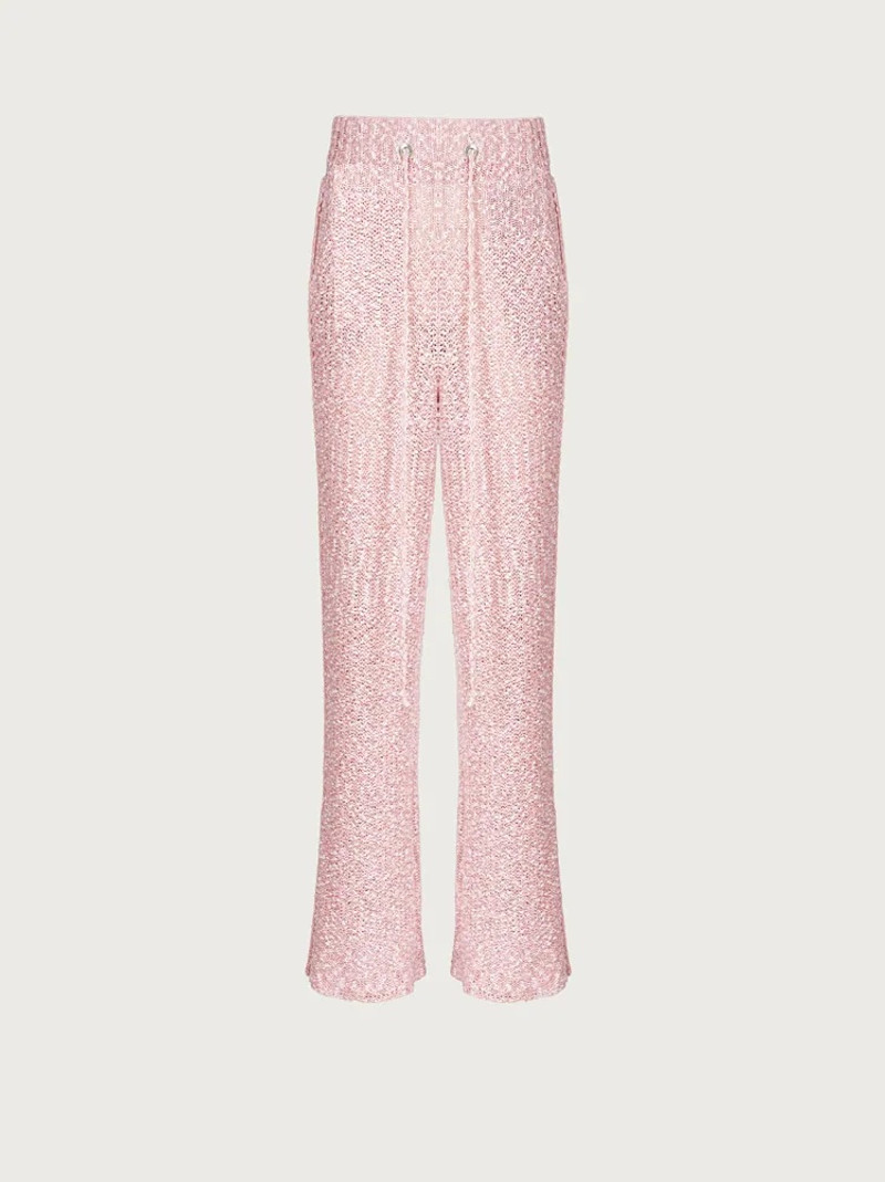 COTTON BOUCLÉ KNITTED PANTS - 1