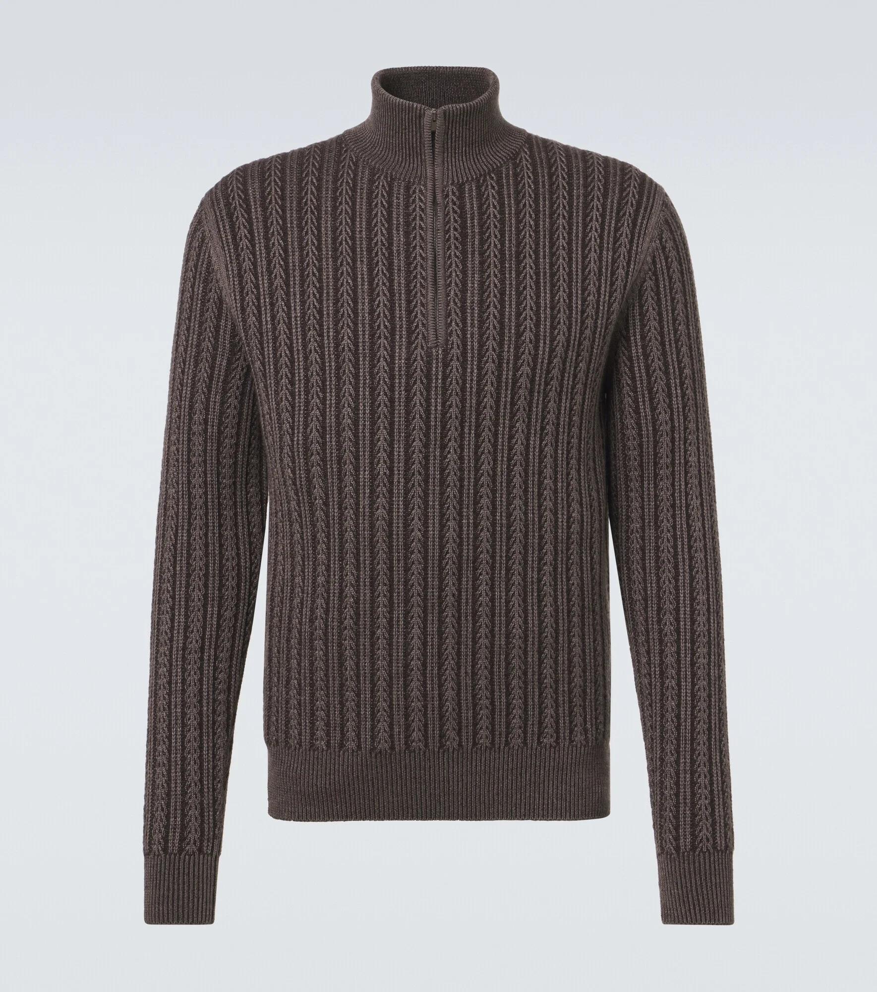 Cashmere, wool, and silk half-zip sweater - 1