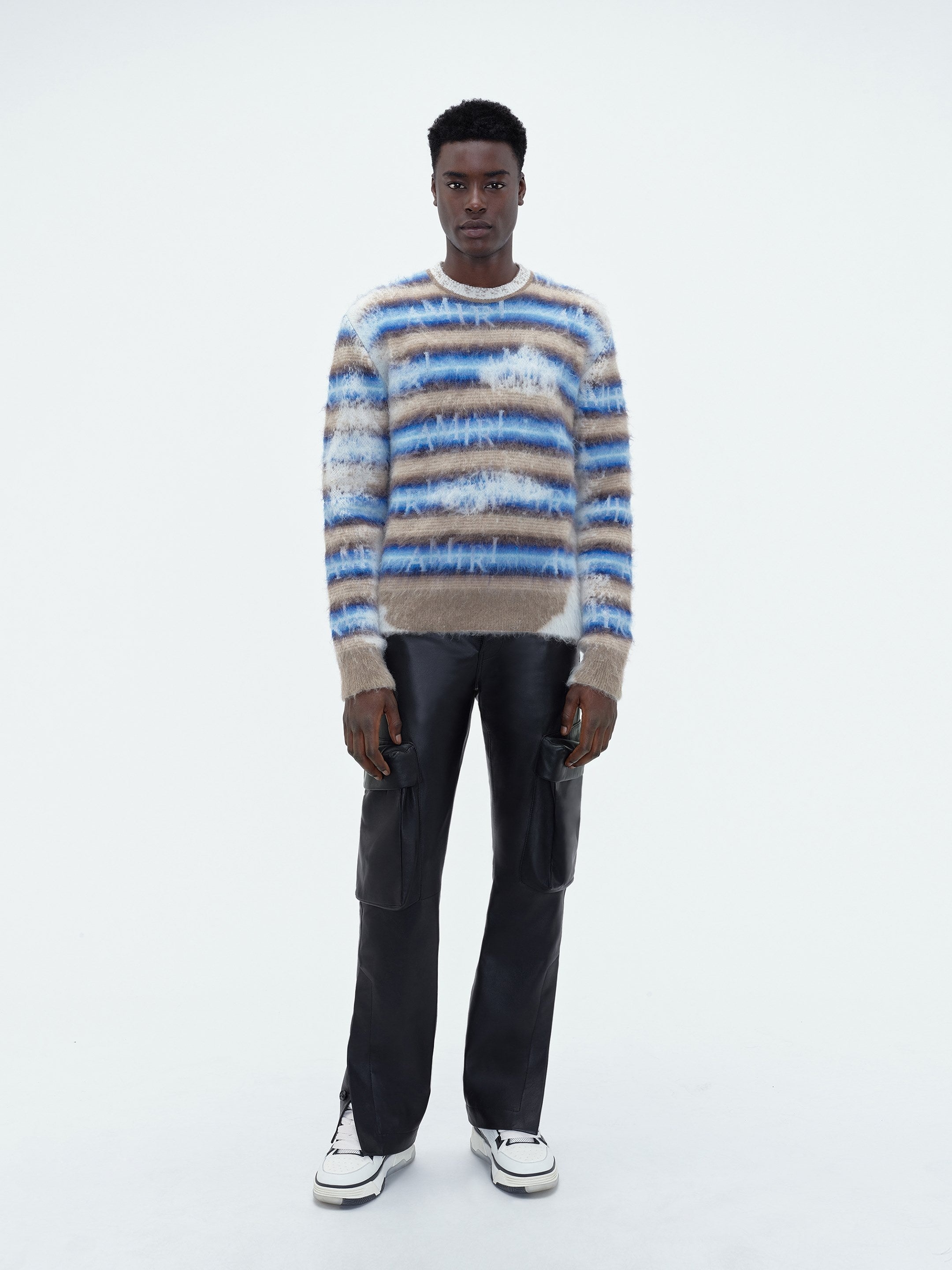 AMIRI STAGGERED STRIPED CREW - 2