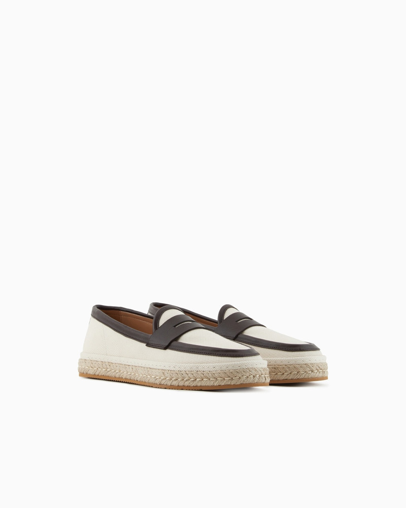 CANVAS AND NAPPA LEATHER LOAFERS WITH A ROPE SOLE 2