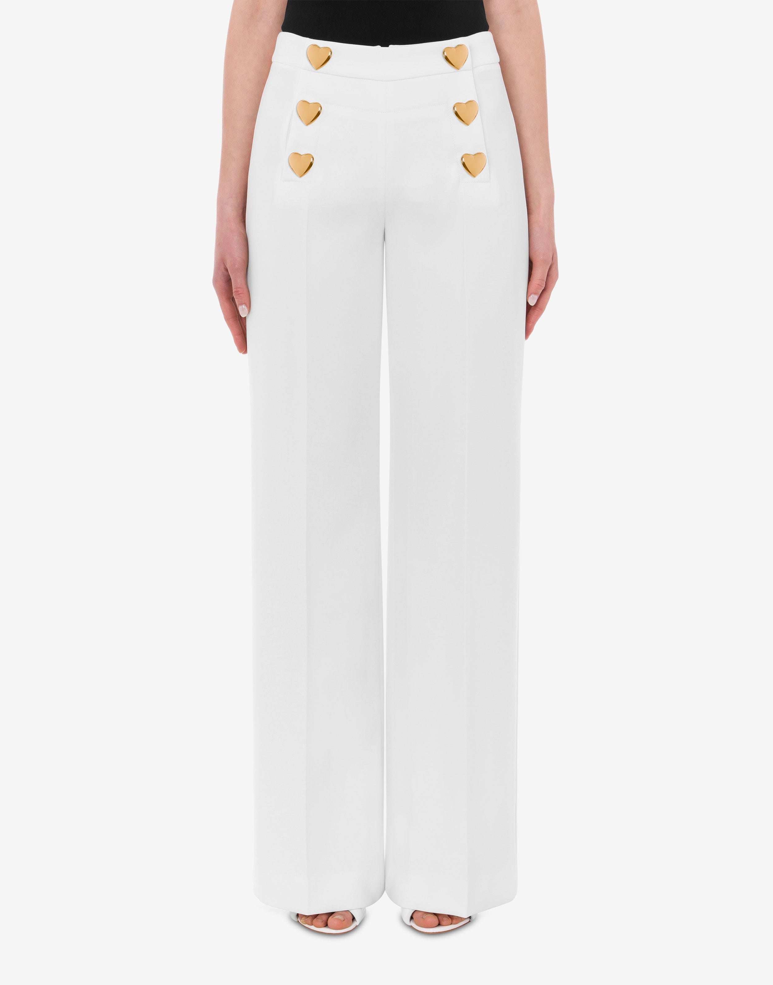 HEART BUTTONS CRÊPE TROUSERS - 2