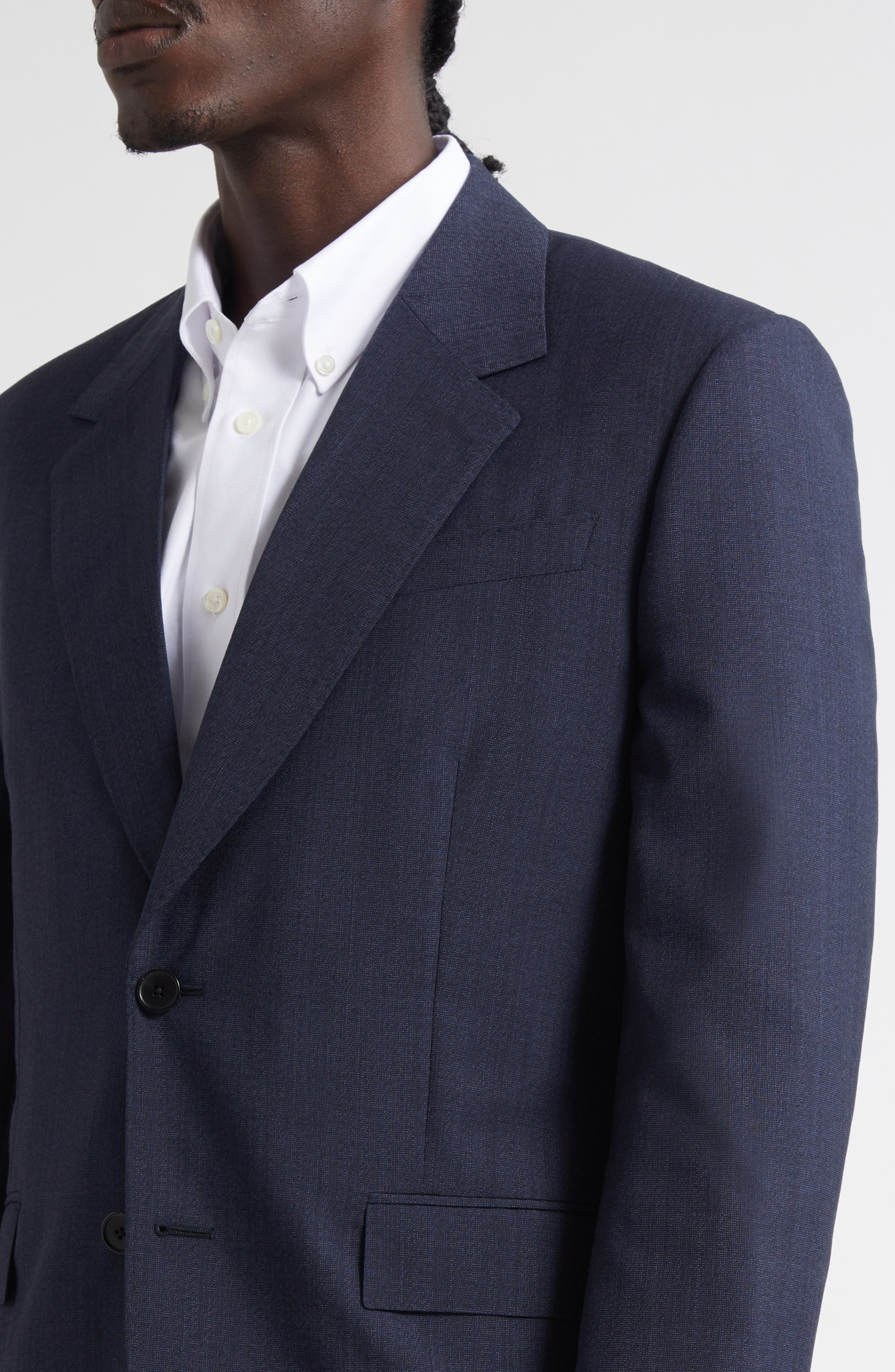 Givenchy Classic Fit Notch Lapel Wool Blazer in Dark Blue at Nordstrom - 5