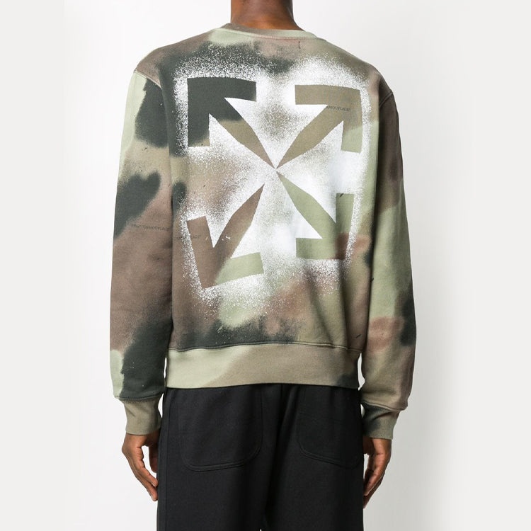 Off-White FW20 Arrows Logo Printing Pullover Men Camo/Green OMBA025E20FLE0086001 - 2